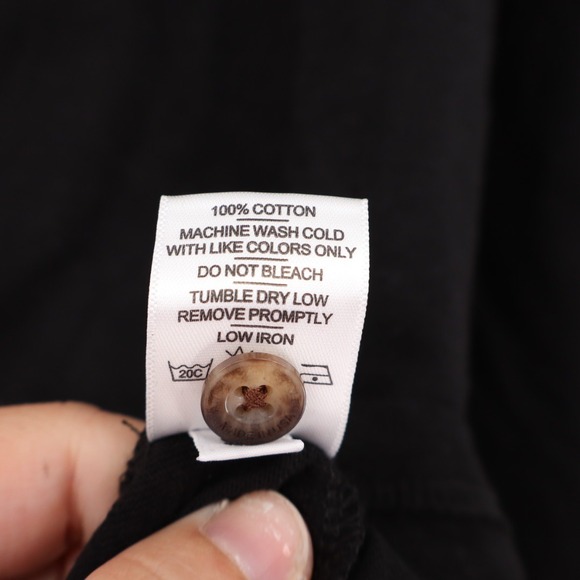 American Giant Long Sleeve Black Polo Shirt Made in USA Size S - Picture 4 of 6